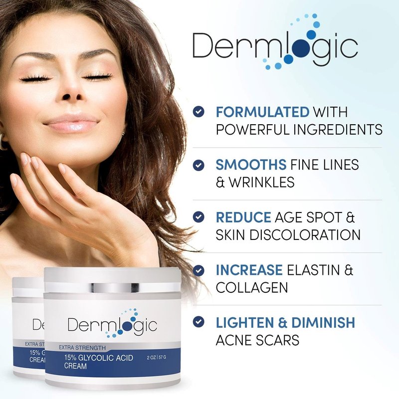 Glycolic Cream 15% - Natural Anti-Aging Exfoliator with A.H.A & Green Tea | Smooth Fine Lines & Dull Skin