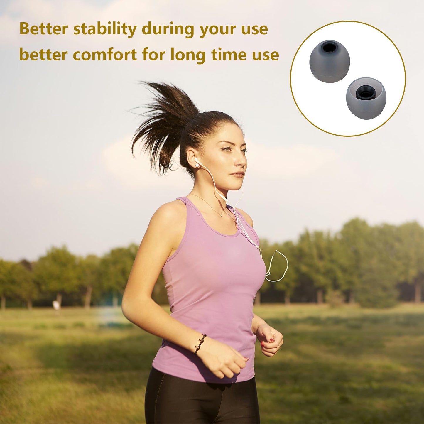 MMYQXI Silicone Replacement Earbud Tips Earbud Covers Ear Tips Fit for in-Ear Headphones (Inner Hole 3.8mm -5.1mm) Earbud Replacement Tips 9 Pairs