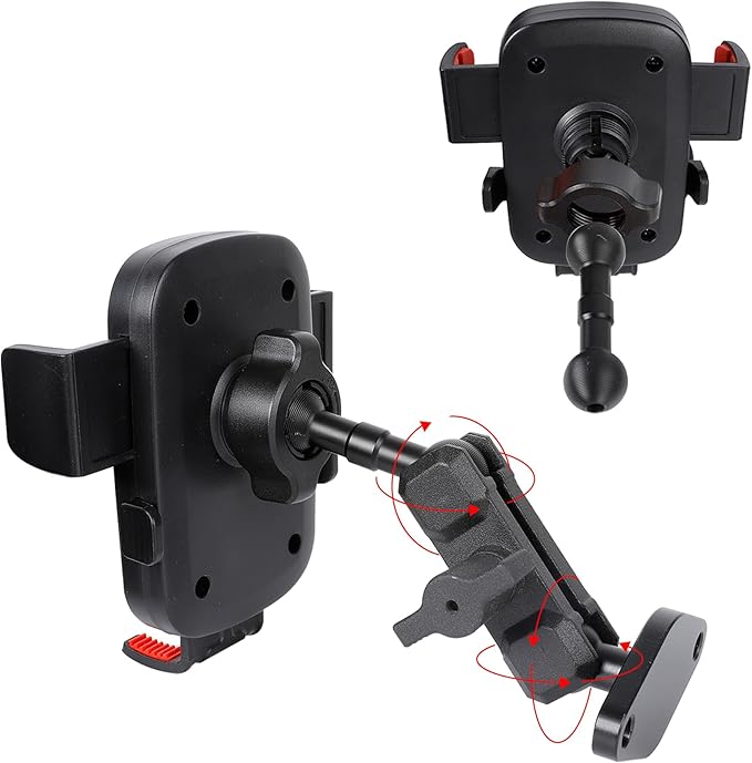 Leenconghui Car Phone Holder Mount for AMPS Standard Diamond Base ，Aluminum 360° Rotation Phone Mount for Car Dashboard Truck Boat Desk， Compatible with iPhone 16 15 14 13 12 Series Samsung S24 S23