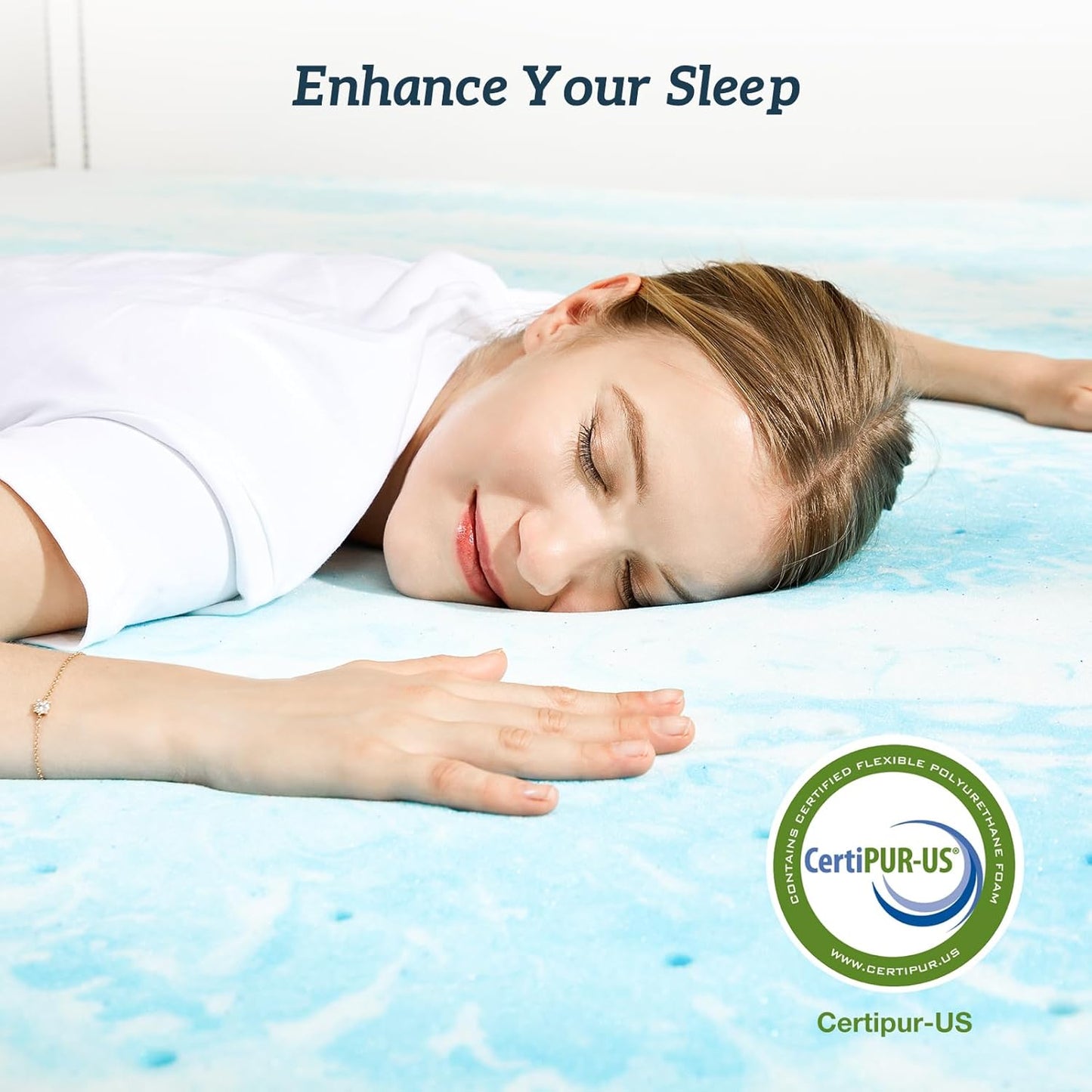 Sweetcrispy Mattress Topper - Twin XL 4-Inch Thick Memory Foam Gel Infused Cooling Pad | CertiPUR US Certified, Breathable Design