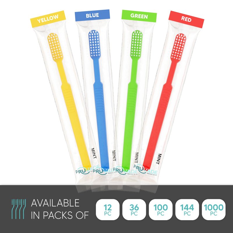 Pruvade 150 Pack Disposable Toothbrushes with Toothpaste, Built in | Prepasted Toothbrushes Individually Wrapped | Single Use Waterless Tooth Brush Soft Bristles for Airbnb, Hotel, Camping, Travel