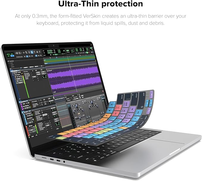 JCPal Avid Pro Tools Shortcut Guide Keyboard Cover for Apple MacBook Pro 14 inch / 16 inch (M1–M5), MacBook Air 13 inch / 15 inch (M2–M5) and MacBook Neo (US–Layout)