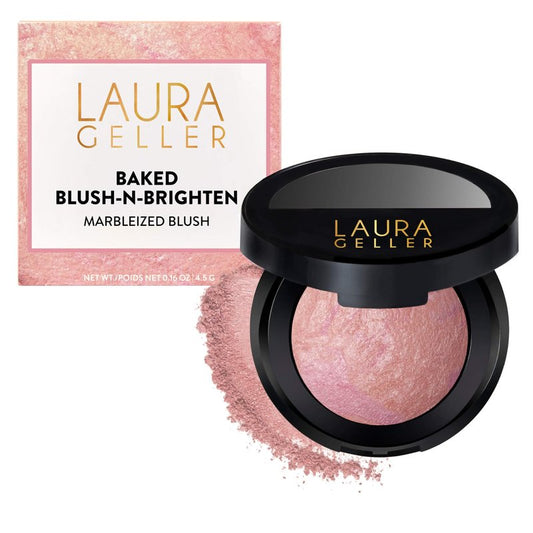LAURA GELLER NEW YORK Baked Blush-n-Brighten for Mature Skin - 03 Ethereal Rose - Powder Blush Won't Settle into Fine Lines - Buildable Natural Finish – Longlasting Formula - Made in Italy