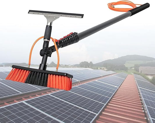Water Fed Telescopic Window Cleaning Pole, 30ft Brush Cleaner for Trucks, Conservatory Roof, Photovoltaic Panel, Roof Cleaning Tools Kit