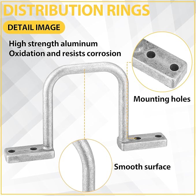 Yaocom 50 Pcs Distribution Rings Aluminum D Ring for Sorting Out Electric Cables, Cable Management, for Commercial and Residential Use, Silver (2 Inch)