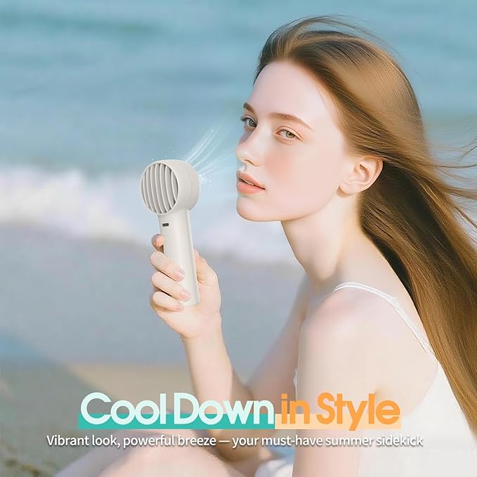 Mizong Mini Portable Fan, USB Rechargeable Handheld Fan with 3 Speed Wind, Pocket Personal Cooling Fan for Desktop Travel Outdoor Vacation Concert Makeup Use