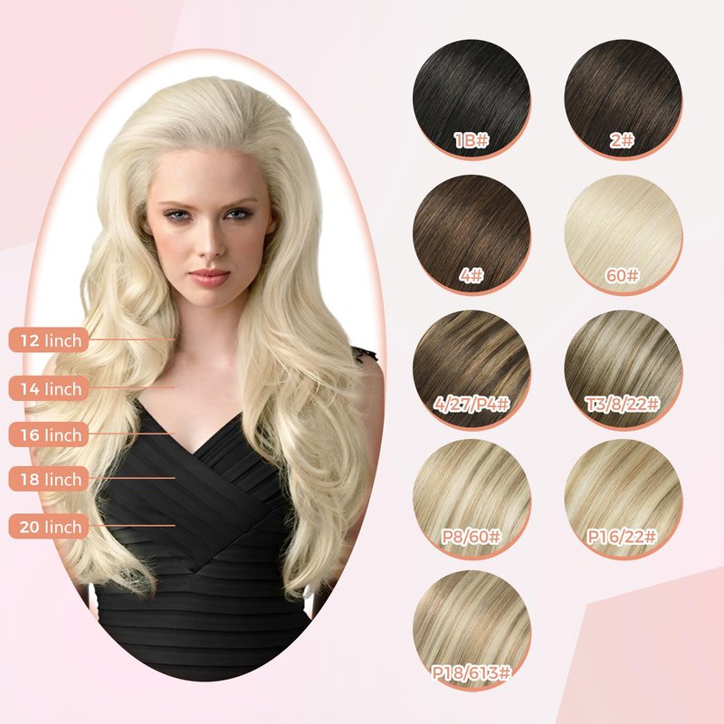 MEI YUAN LIN Clip In Hair Extensions Real Human Hair Platinum Blonde Hair Extensions Clip Ins Silky Soft 18 Inch 5pcs 80g