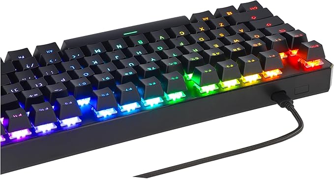 TECWARE Phantom+ 87 Mechanical Gaming Keyboard | RGB LED Backlit | Hot Swappable Wraith Red Switches | 87 Key TKL Layout | Thocky Sound Profile | Detachable USB-C Wired | Black