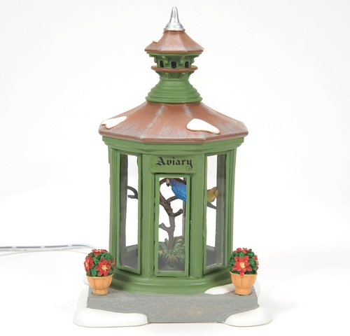 Department 56 Dickens Village Collection - 40th Anniversary Aviary Lit Building | Handcrafted Porcelain Christmas Decor, 5.9 Inch