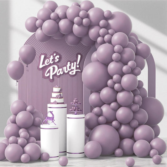 Skiennix Dusty Purple Balloon Set - 120 Pieces in 5-18 Inch Sizes for Boho Bridal & Baby Shower Decor