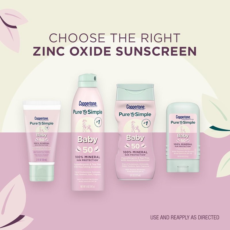 Coppertone Baby Sunscreen Stick SPF 50 - Zinc Oxide Mineral Formula for Face & Body | 0.49 Oz