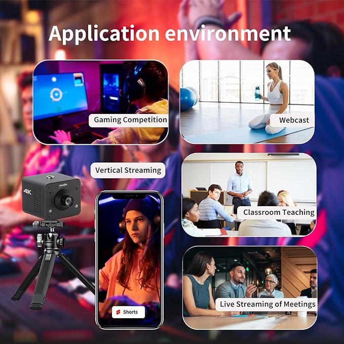 zowietek 4K POV Box Camera PoE, ZowieCAM, SDI & HDMI & UVC Output, Standalone RTSP/RTMP(s)/SRT Live Streaming, Ultra-Compact, Interchangeable Lens, PC/Mobile Phone/Tablet Control (M12)
