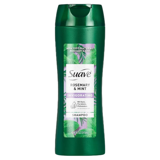 Suave Invigorating Shampoo with Rosemary & Mint, Refreshing & Replenishing Care for Healthy-Looking Hair, No Parabens, Phthalates, or Dyes,12.6 FL OZ Bottle