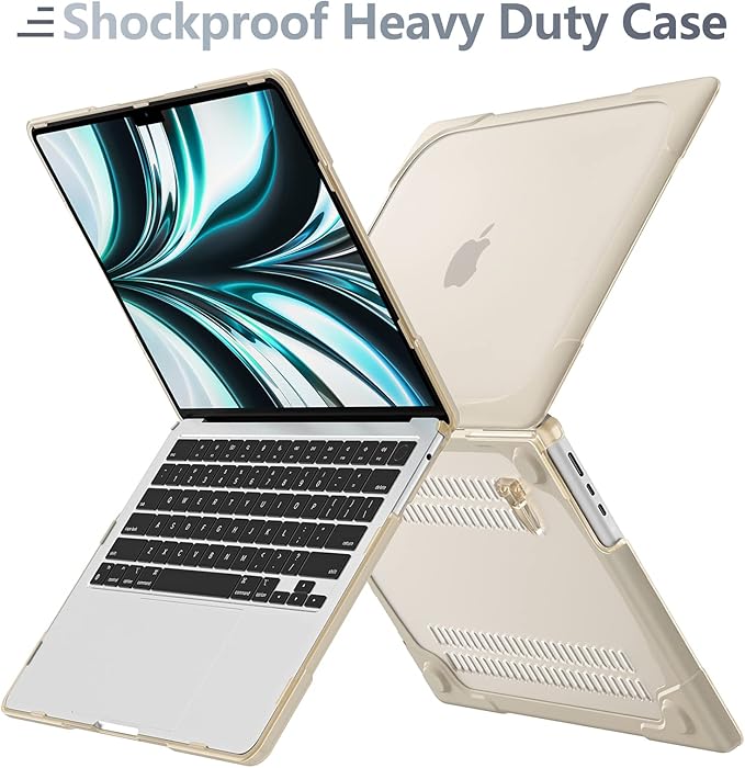 Batianda FlexStand Heavy Duty Case for MacBook Air 13.6 inch, Matte Khaki