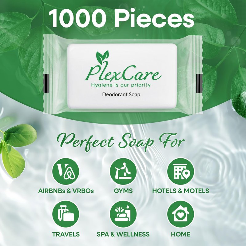 Pleasant Scent Bar Soap - 0.5 oz Travel Size | 1000 Pack Individually Wrapped Amenities for Hotels