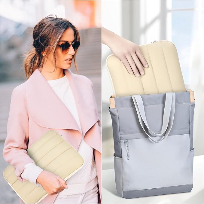 Bagasin Laptop Sleeve Bag, 15 15.6 16 Inch TSA Laptop Bag Protective Sleeve Waterproof with 4-Layer Protection Laptop Sleeve for MacBook, HP, Dell, Lenovo, Asus Notebook