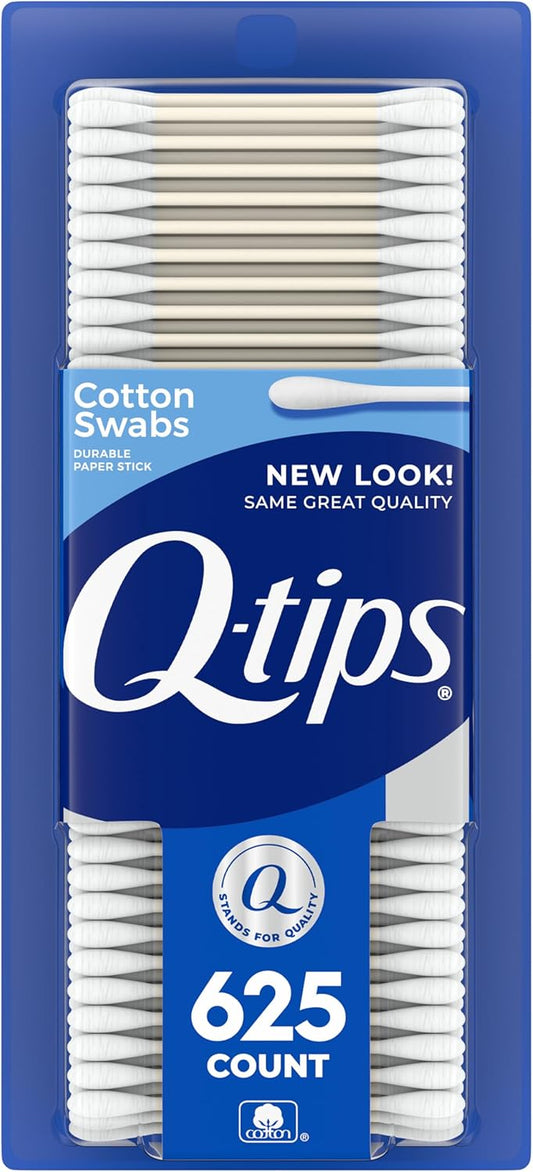 Q-tips Cotton Swabs - 100% Cotton Hygiene & Beauty Care | 625 Count for Gentle Cleansing