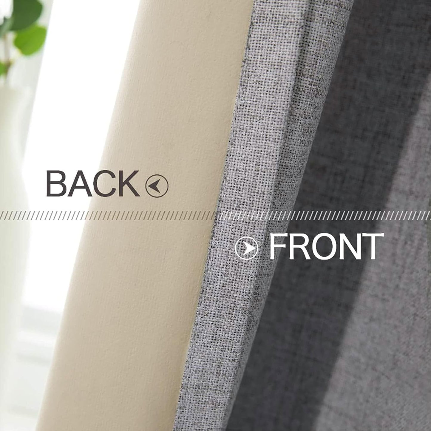 MIULEE Linen Blackout Curtains - 100% Thermal Insulated Grommet Drapes | Grey, 42" x 84" (2 PCs)