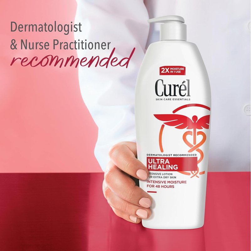 Curel Ultra Healing Lotion - Fragrance-Free Moisturizer for Extra-Dry Skin | 13 Oz, Pack of 3