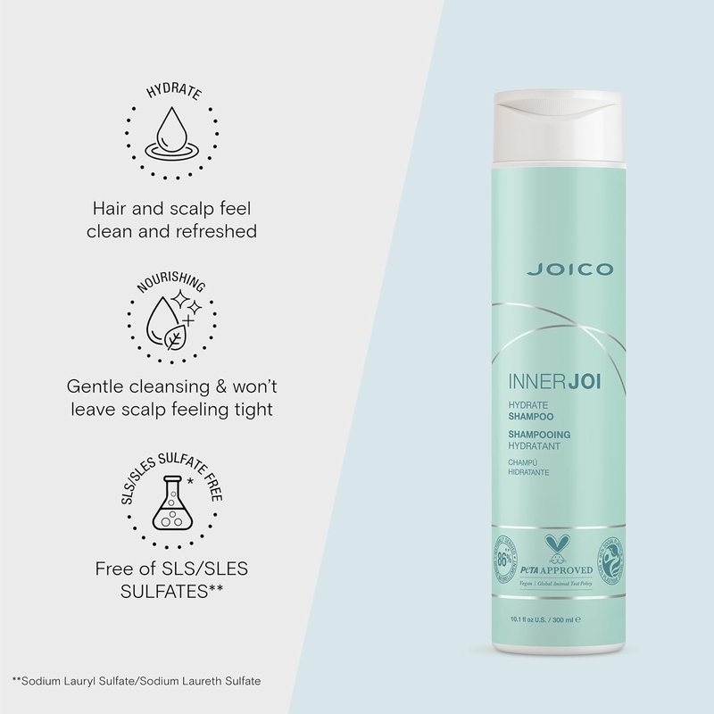 Joico InnerJoi Hydrate Shampoo - Moisturizing Formula for Dry Hair & Scalp | Sulfate & Paraben Free
