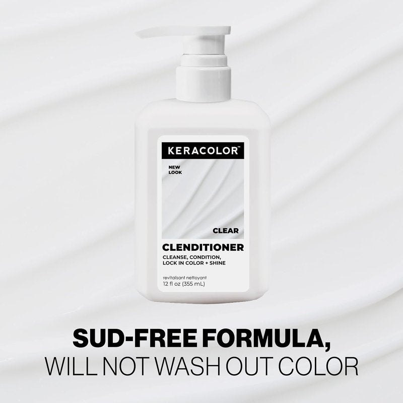 Keracolor Clenditioner Cleansing Conditioner - Color Protecting Keratin-Infused Hair Cleanser | Clear, 2 Sizes Available