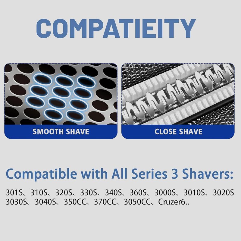 Braun Series 3 Replacement Shaver Head - Compatible Foil & Cutter Blades for S3 Models | 1 Pack