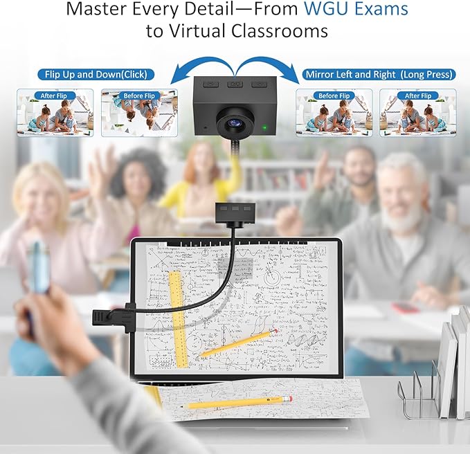 Webcam for PC, 1080P Streaming Camera, Web Camera for Desktop Computer/Laptop Webcam with Microphone, Plug and Play USB Web cam with Bracket, Manual Focus, for Live Streaming, Video Calls, Meetings