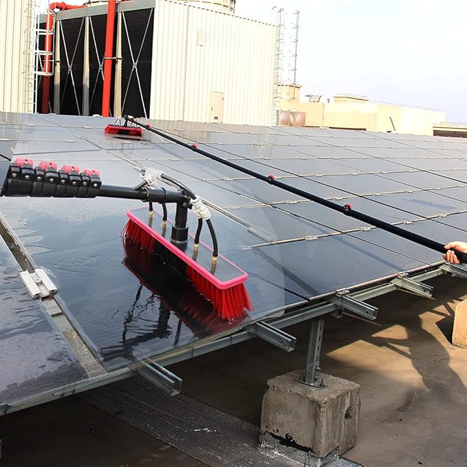 Window Cleaning Pole,Photovoltaic Panel Cleaning Brush,3.6-10.8MWater Fed Telescopic Brush,Conservatory Roof Cleaning Tools,for Photovoltaic Panel Cleaningtrucks Windows,6m/20FT