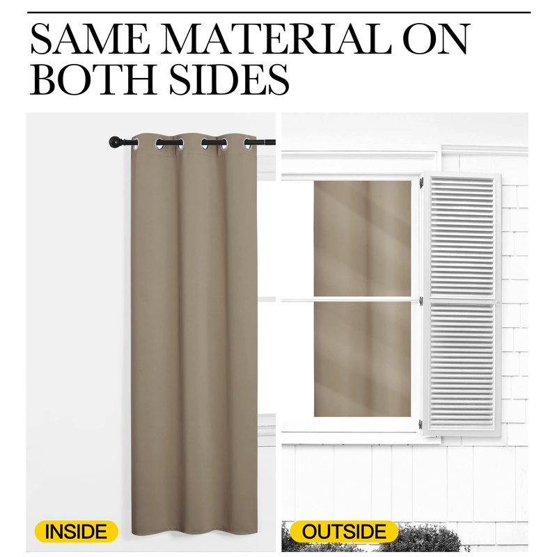 NICETOWN Taupe Blackout Curtains 96" Long for Office, 55" Wide, 2 Pieces, Dining Room, Guest Room, Sound Reducing Heat and Cold Block Curtain Panels for Modern Room Decorative