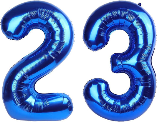 Number 23 Balloon - 40 Inch Navy Blue Birthday Decoration for 23rd Year Celebration
