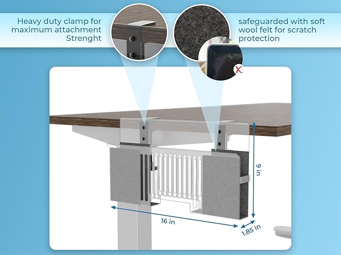 HAVYO Vertical Side-Mount Laptop Holder Bracket for Desk Storage -fits: Dell/Acer/ASUS/XPS/MacBook/Surface/Lenovo/HP/Gaming Laptops (up to 16 inches) (Perforated Steel, Alloy Steel)