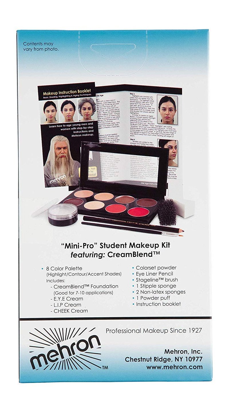 Mehron Makeup Mini-Pro Student Makeup Educational Kit (Medium/Olive) | Made in the USA