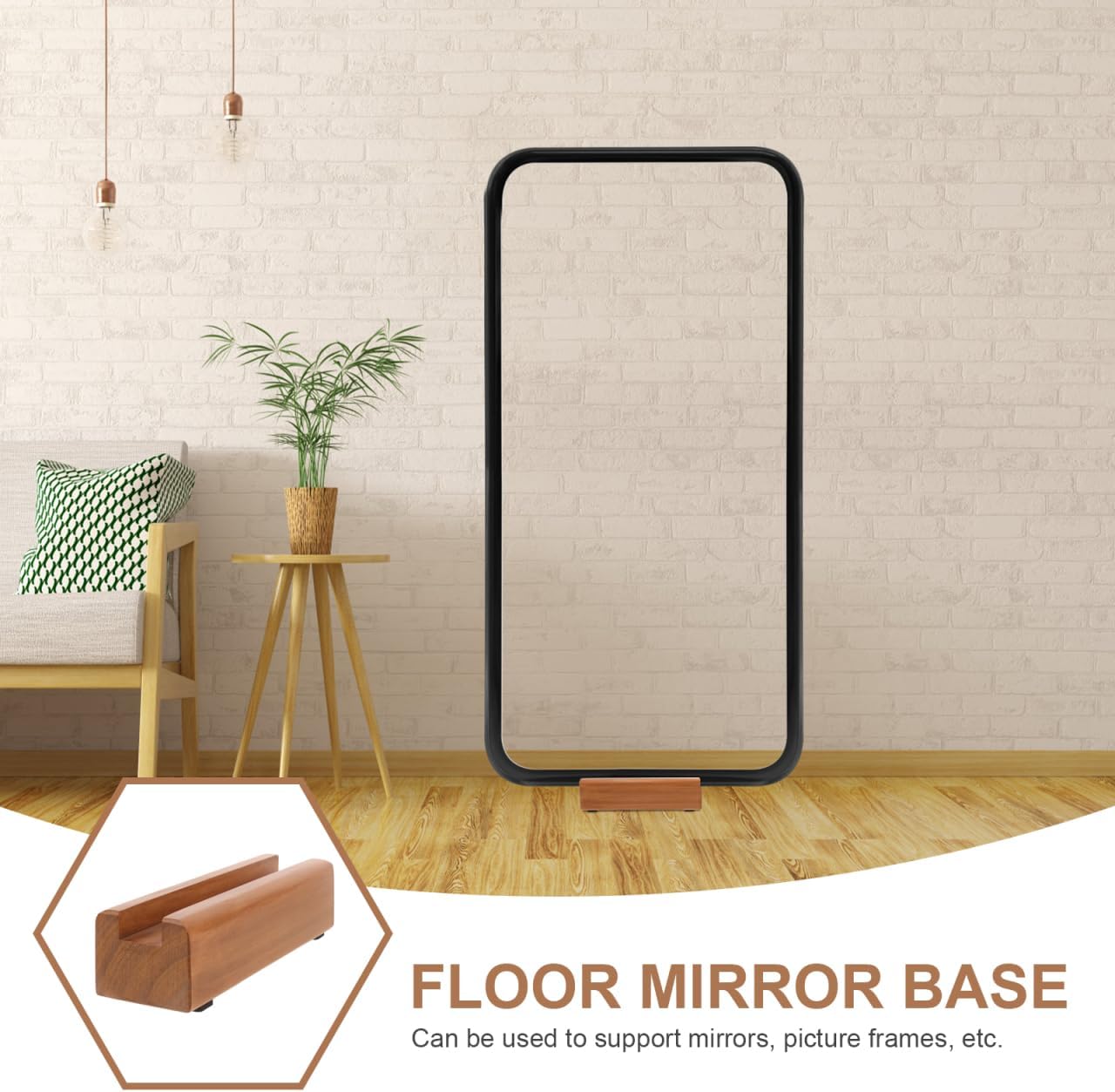 Uonlytech Full Length Solid Wood Floor Mirror - Heavy Duty Non-Slip Stand for Home Decor