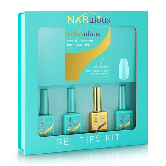 Coffin Short | Perfect Soft Gel Intro Starter Kit | Professional Kit | NABulous | Soft Gel Tips Kit | Coffin Ballerina Shape | Short Length | Salon Quality (Coffin Short)
