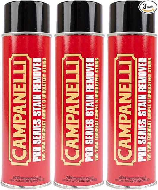 Campanelli Pro Series Stain Remover Point & Spray Carpet & Upholstery Cleaner for Pet Stains & Odors, Food Stains, Wine, Coffee, Dirt and More! â 3 Pack (18oz Each)