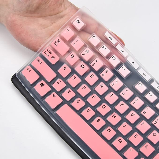 Keyboard Cover for Logitech MK370 MK295 MK270 K270 Keyboard, Logitech MK370 MK270 K270 Keyboard Skin Protector - Gradual Pink