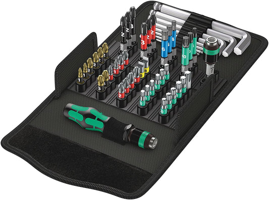 Wera 5057460001 | Kk 100 52-Piece Metric Compact Tool Pouch Set for Easy Organization