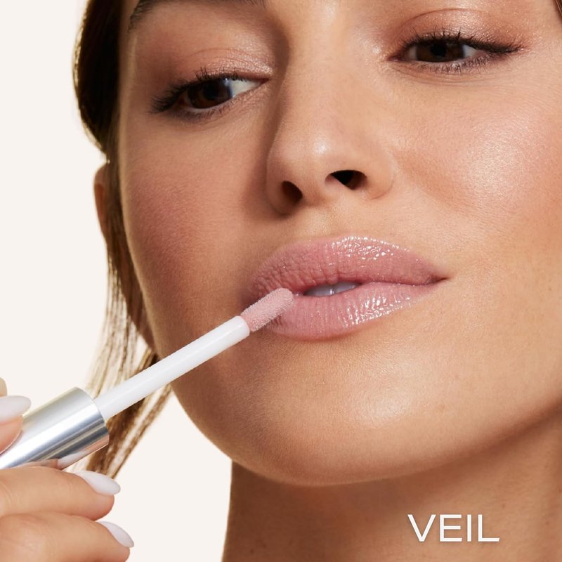 Spin-On Lip Gloss | Hydrating Hyaluronic Acid & Shea Butter for No Fine Lines - Vegan, Cruelty-Free, Veil