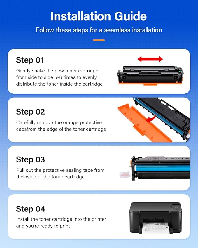 218X Toner Cartridge 4 Pack Compatible for HP 218X W2180X 218A W2180A HP Color LaserJet Pro MFP 3301fdw 3201dw 3301sdw 3301cdw 3201 3301 Series Printer Ink Laser All-in-One Scanner Black (No Chip)