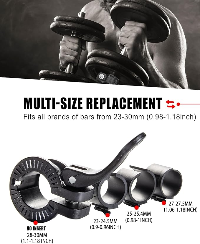 ZY-HUAN mini Barbell Clips 1 inch I Multi-Size Adjustable Barbell Collar I 1 inch Barbell ClampsIQuick Release Weight Clips Pair of Locking for Dumbbell Bar