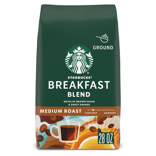 Starbucks Ground Coffee - Medium Roast Breakfast Blend for Hot or Iced Coffee - 28 oz