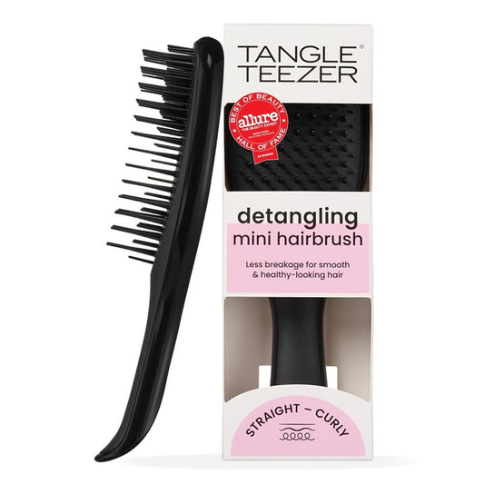 Tangle Teezer Ultimate Detangler Brush - Travel-Sized Mini Hair Brush for Straight to Wavy Hair, Black