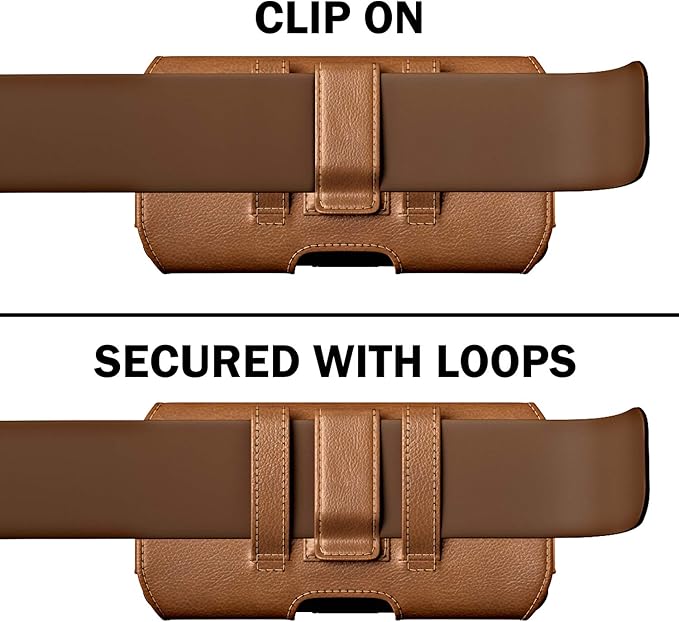 DeBin Holster for Samsung Galaxy Ultra Models s26 s25 s24 s23 s22 s21, Note 20, A13, A32, A02s A03s, A12 A11 A71 A13 Cell Phone Belt Holder Clip Case Pouch Cover (Fits Protective Case on) Brown