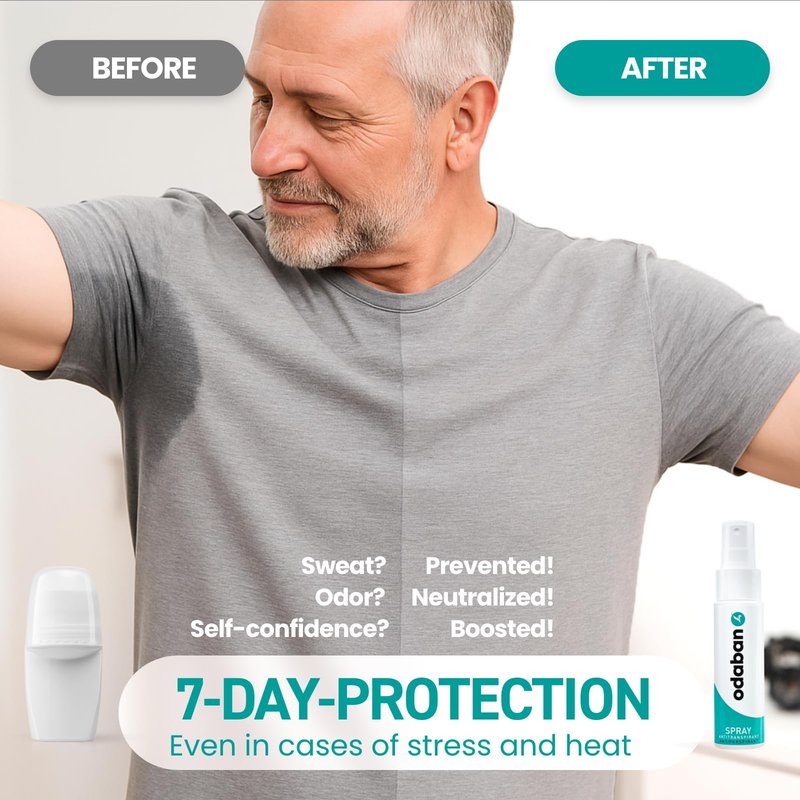 Odaban Antiperspirant Spray, Clinical Strength Aluminium Chloride Strong Antiperspirant Hyperhidrosis Treatment for Excessive Sweating, Fragrance-free