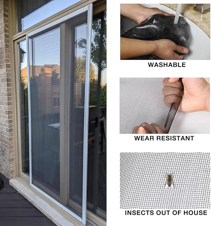 36IN*100FT Window Screen Mesh,Fiberglass Screens Roll,Pet Proof Window Screen Replacement,DIY Screening Mesh Netting for Windows, Door, Pool, Porch,Patio -Black (90cm*30m)