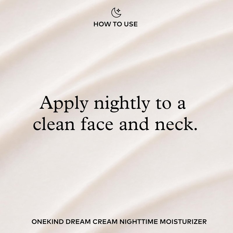 Onekind Night Moisturizer - Hydrating Dream Cream for Wrinkles & Anti-Aging | 1.7 oz, Squalane & Rosehip