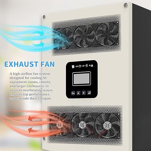 Neukniy 3X 120mm Computer Fan with AC Plug, AC 110V 120V 220V 240V Cabinet Cooling Fan with Speed Controller, Cooling for Windows, Plant Cabinet, Crawl Space, Basement, Laundry Room, Garage, Attic