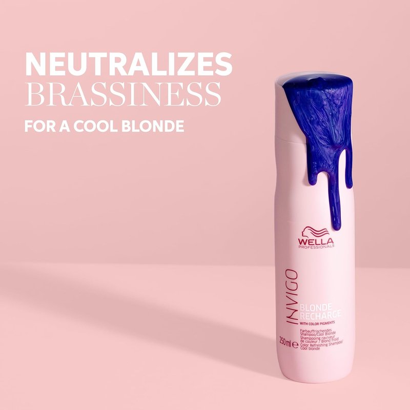 Wella Professionals Blonde Recharge Cool Shampoo - Color Enhancing Formula for Radiant Blonde Hair