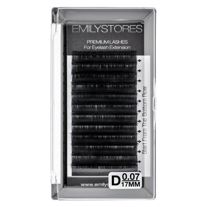 EMILYSTORES Eyelash Extensions 0.07mm Thickness D Curl Length 17mm Single Size Rapid Volume Eyelash For Lash Extensions, Easy Fan Blooming Flower Lashes, Self Fanning Lashes, (0.07,D,17mm)
