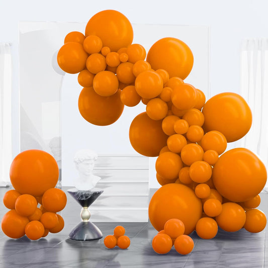 PartyWoo Burnt Orange Balloons - 100 Pcs Latex Balloon Arch Kit | 18", 12", 10", 5" Sizes for Fall Celebrations